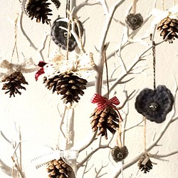 クリスマスツリの飾り オーナメント　松ぼっくり　３個セット　X'mas  Decoration Pine Cone 1枚目の画像