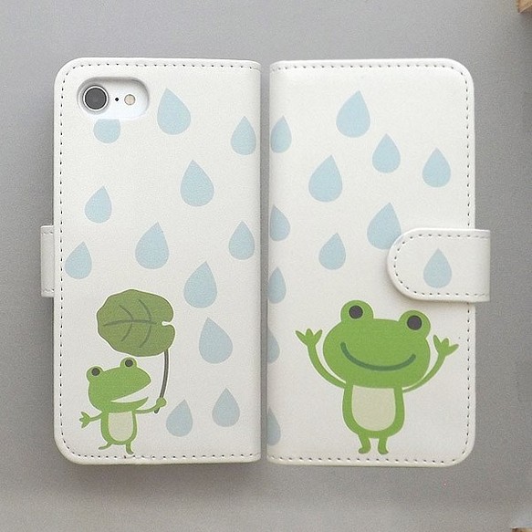 全機種対応 手帳型スマホケース カバー カエル 動物 雨 しずく キャラクター かわいい 071 スマホケース カバー Laststar 通販 Creema クリーマ ハンドメイド 手作り クラフト作品の販売サイト