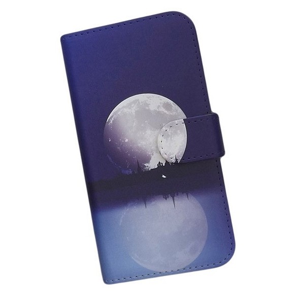全機種対応 手帳型スマホケース 月 夜空 324 1枚目の画像