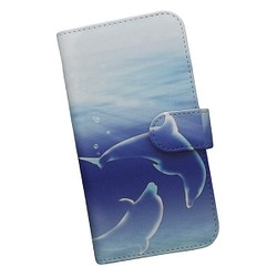 全機種対応 手帳型スマホケース イルカ 海 マリン 光 359 1枚目の画像