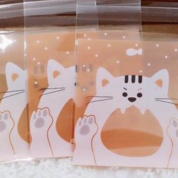 猫ちゃんのOPP袋 30枚 プレゼントやおすそ分けに 可愛いラッピングに 1枚目の画像