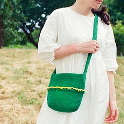 綠色美乃茲/外出小包/綠色麻繩編織 第1張的照片