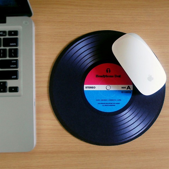 DJ黑膠唱片刷碟 薄型滑鼠墊 第1張的照片