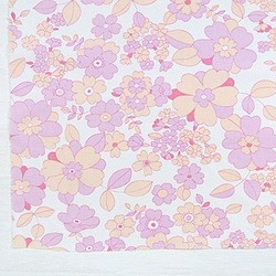 ドイツヴィンテージカットクロス　お花柄 （薄紫×薄ピンク） 1枚目の画像