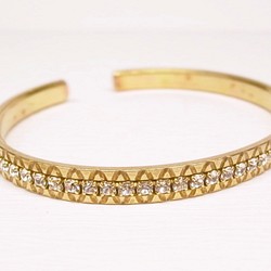 《二毛銀》整排鋯石細版黃銅手環（女生款）情人節（適合手圍XS～M號） 第1張的照片