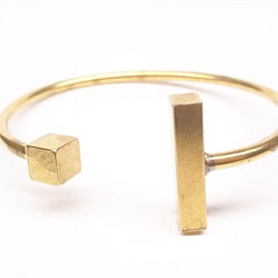 《二毛銀》幾何圖型黃銅個性手環（女生款）情人節（適合手圍XS～L號） 第1張的照片