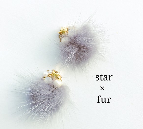 star × fur ビジューピアス イヤリング 1枚目の画像