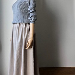 リボンを後ろでギュッと結ぶフレンチコーデュロイのロングスカート ソイラテ 1枚目の画像