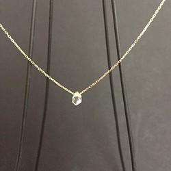 10k NY産ハーキマーダイヤモンドのスルーネックレス ネックレス