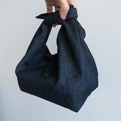 両面ランチバッグ|タンニン×青と緑の綿 1枚目の画像