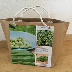 【英国雑誌×米袋】エコなバッグSサイズ　そら豆 1枚目の画像