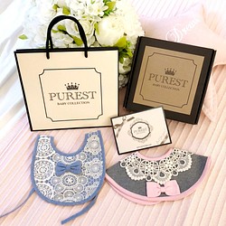 PUREST baby collection 蕾絲小公主兜粉美 禮盒組/寶寶彌月 生日 週歲 禮物 送禮 首選 第1張的照片
