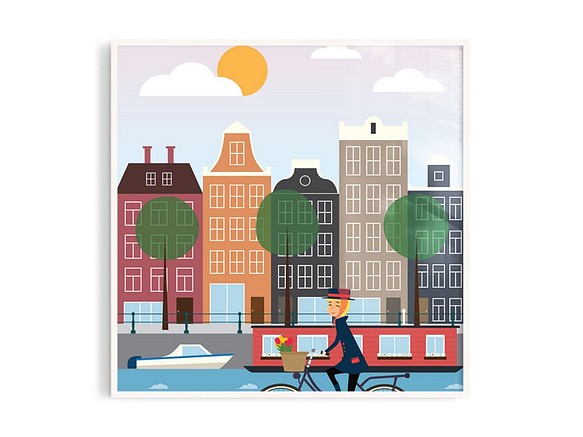 Poster • tw 丨阿姆斯特丹的美好週日/插畫/掛畫/海報/尺寸可客製 第1張的照片
