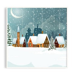 ポスター•tw丨今夜の雪/イラスト/絵画/ポスター/サイズはカスタマイズ可能 1枚目の画像