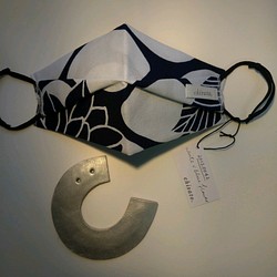 オリガミマスク　浴衣　綿100％　エコデザイン 20120042 origami mask 1枚目の画像
