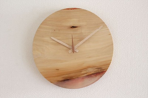 【在庫処分　値引きセール】　直径30cm-30　木とレジンの掛け時計　River clock 1枚目の画像