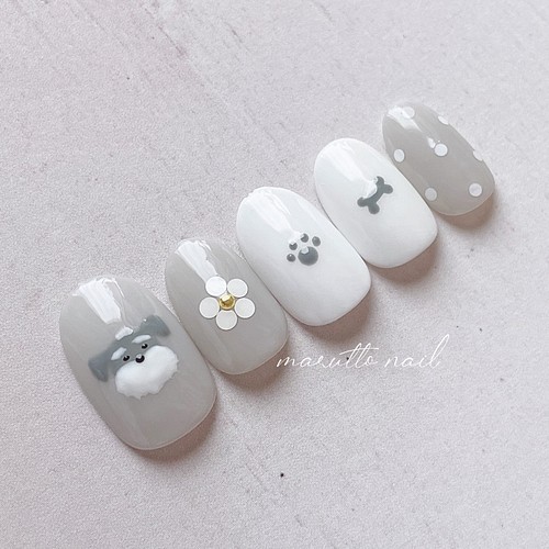 犬種別デザイン シュナウザーネイルチップ ネイルチップ ネイルシール Marutto Nail 通販 Creema クリーマ ハンドメイド 手作り クラフト作品の販売サイト