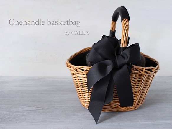 《Last1点》Onehandle Basketbag with fur pouch & ribbon 1枚目の画像