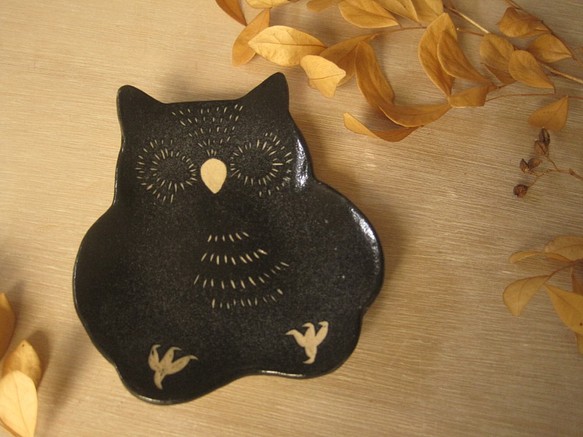 DoDo手作 動物剪影造型盤-貓頭鷹(黑) 第1張的照片