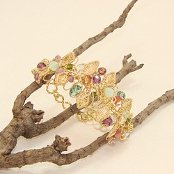 彩庭枝葉網編手鍊˙Jill&Joe施華洛世奇水晶 珍珠˙18K金包金獨家設計款 第1張的照片