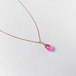 （K10）ピンクサファイアのネックレス／40cm 1枚目の画像