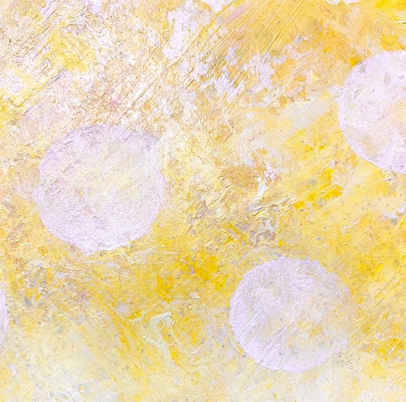 原画 油絵 陽だまり 太陽の光のアート 絵画 抽象画 F4号 黄色×白