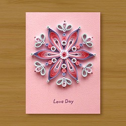 手工捲紙卡片：花戀曼陀羅 Love Day（生日卡、感謝卡、母親卡、教師卡、萬用卡） 第1張的照片
