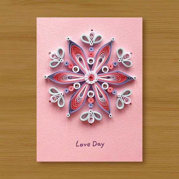 手工捲紙卡片：花戀曼陀羅 Love Day（生日卡、感謝卡、母親卡、教師卡、萬用卡） 第1張的照片