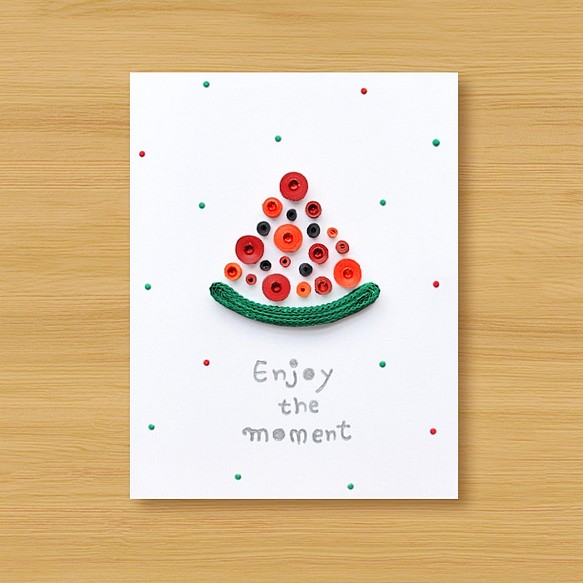手工捲紙卡片：享受當下 Enjoy the moment，涼夏西瓜（生日卡、萬用卡、感謝卡、畢業卡） 第1張的照片