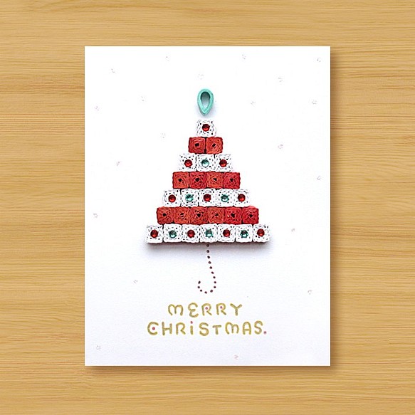 手工捲紙卡片：童話世界聖誕祝福_MERRY CHRISTMAS_B（聖誕卡、聖誕樹） 第1張的照片