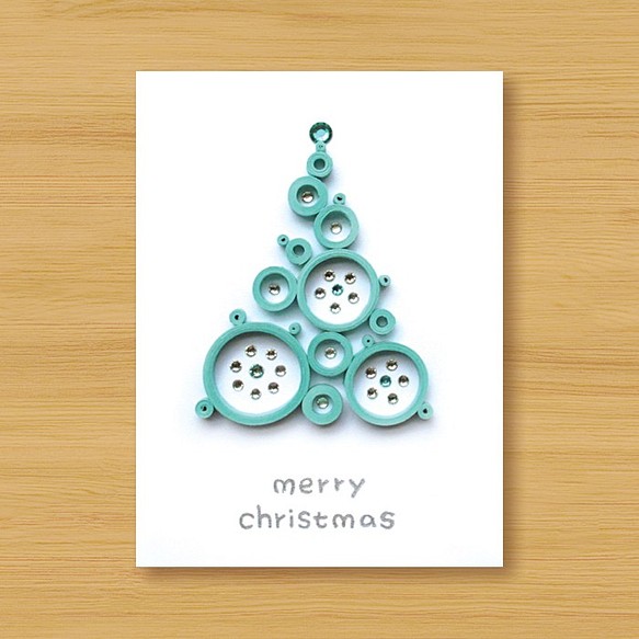 手工捲紙卡片：來自遠方的祝福，夢幻泡泡聖誕樹_I（聖誕卡、聖誕節、聖誕樹） 第1張的照片