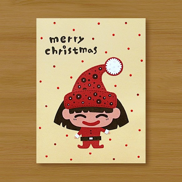 クラフトカード：クリスマスの挨拶配信_クリスマスの女の子（クリスマスカード、クリスマス） 1枚目の画像