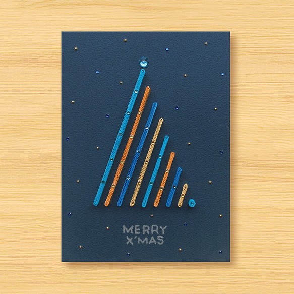 手作りのロール紙カード：Starry SkySeries_特別なクリスマスの祝福を与えるMERRYX&#39;MAS 1枚目の画像