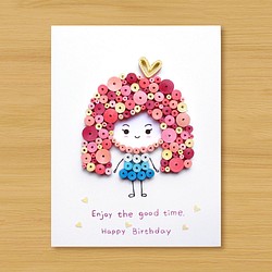 手作りロールカード：Happy Birthday_Girl_D（誕生日カード、バレンタインカード） 1枚目の画像
