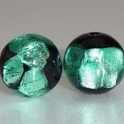 蛍 ほたる玉 14㎜ 2個 ホタル玉/エメラルドグリーン/ガラス ビーズ/da49 1枚目の画像