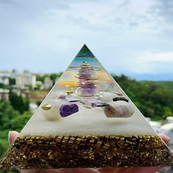 「  微晨 」雙尖紫水晶柱x 奧剛石能量金字塔 第1張的照片