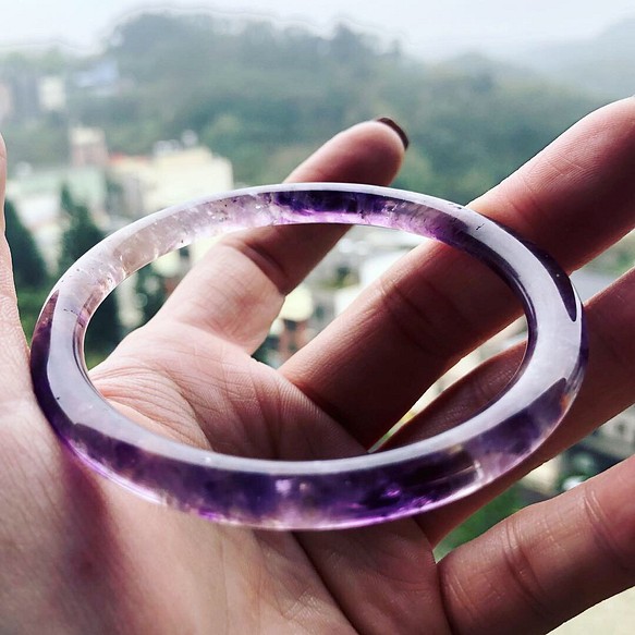「 雅典娜」天然紫水晶  清新感手鐲 第1張的照片
