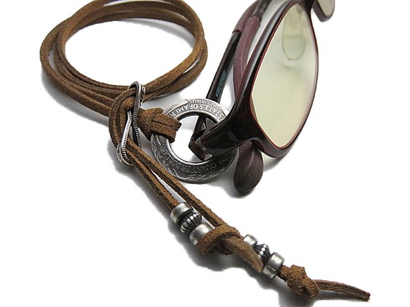 25セント コイン ネックレス 眼鏡ホルダー シルバー インディアン