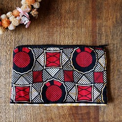 マラウィ産 アフリカ布のポーチ 09【送料無料】 1枚目の画像