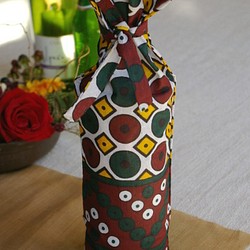 アフリカ布のカラフル ボトルカバー　ワインバッグ <en> 【送料無料】 1枚目の画像
