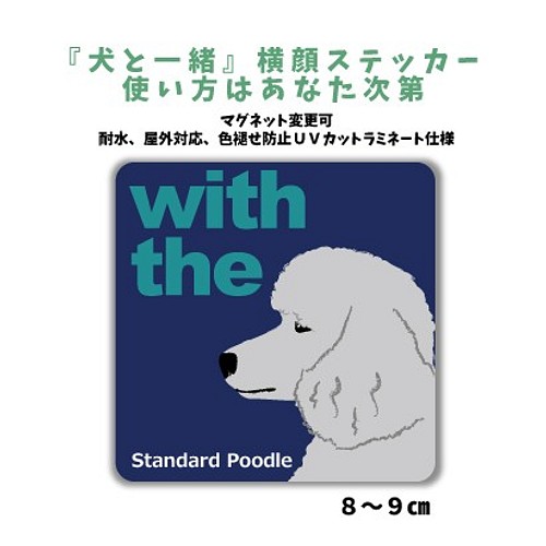 スタンダードプードル シルバー スタンプー DOG IN CAR 『犬と一緒