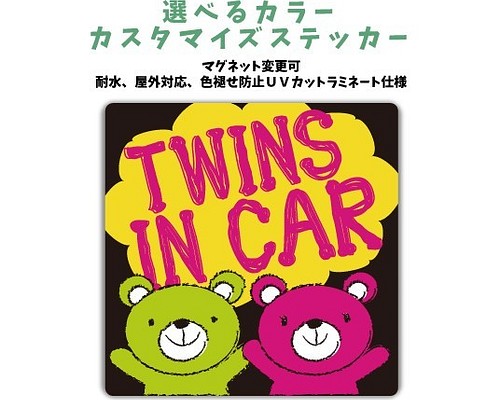 TWINS IN CAR ミックス双子 車のカラーに合わせれるカスタマイズ