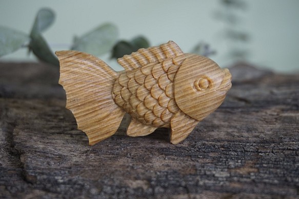 彫魚燒磁鐵 (越檜) 彫刻魚焼 マグネット - 木彫り woodcarving 古鳴木刻工作室 1枚目の画像
