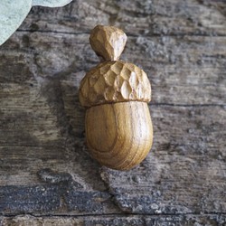手刻木彫橡果。橡實 Acorn (柚木) - 木彫り woodcarving 古鳴木刻工作室 第1張的照片