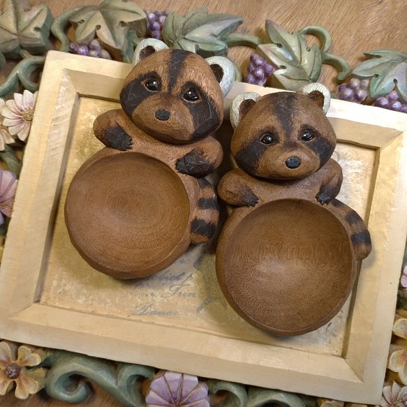 木雕浣熊勺(樟木)-木彫り woodcarving 古鳴木刻工作室 第1張的照片