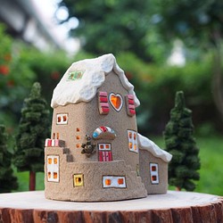 【燈屋 Lighted House】陶手作-可愛的家/Ceramic House/不含木頭、貓頭鷹/接單訂製 第1張的照片