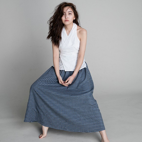 抽繩長裙 maxi skirt - 雙面穿 第1張的照片