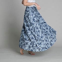 抽繩長裙 maxi skirt - 印花 第1張的照片