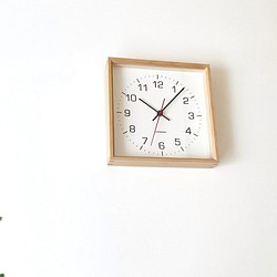 KATOMOKU muku square clock 2 km-65N 連続秒針 四角 掛け時計 1枚目の画像