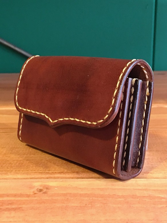 仕切りあり】Plain business card case【Brown×Beige】 gstaaddelivery